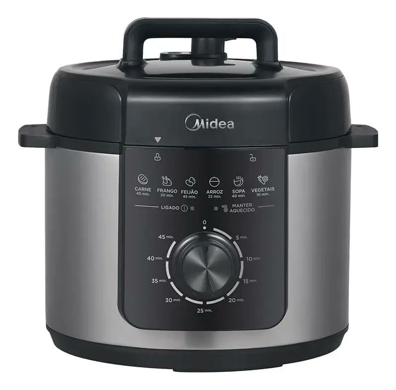 Panela De Pressão Mecânica Preta E Inox 4l Midea Cor Cinza