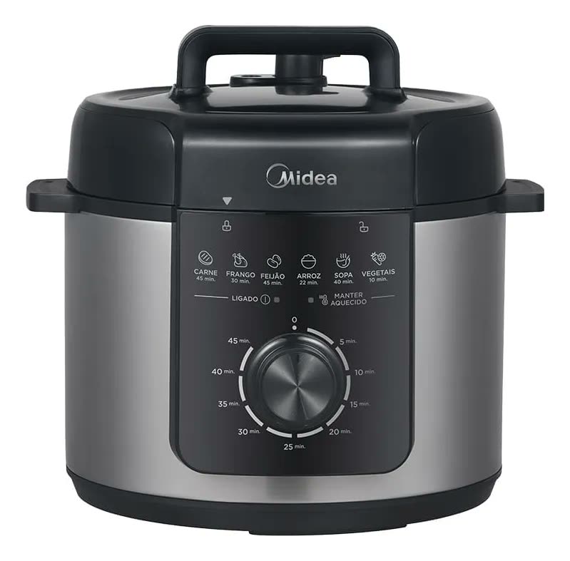 Panela De Pressão Mecânica Preta E Inox 4l Midea Cor Cinza