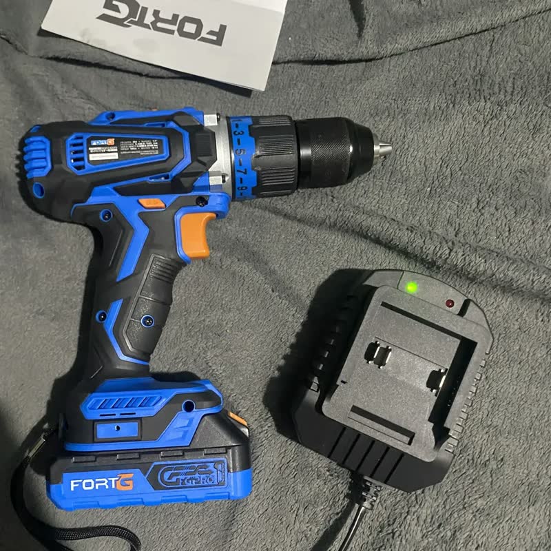 foto de Furadeira Parafusadeira Impacto FortG Pro 20V Bateria 13mm Com Maleta e Acessórios
