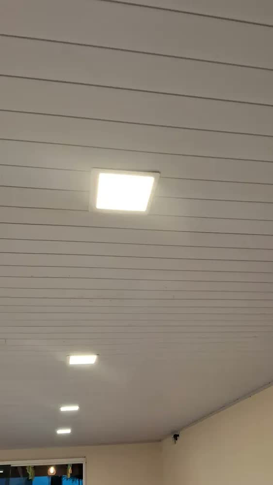 foto de Kit 10 Plafon Led Quadrado de Embutir 18w 6500k Branco Frio Play Blumenau Drive Interno