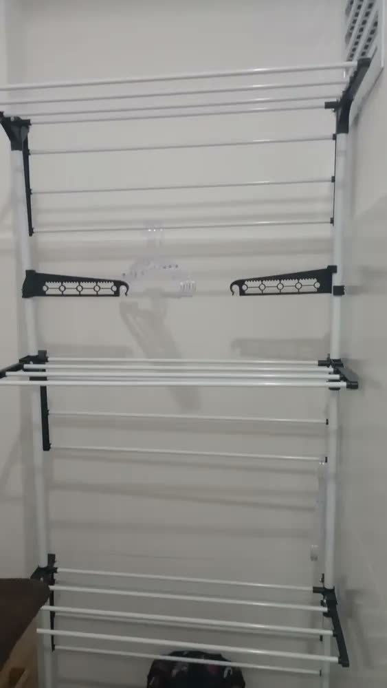 foto de Varal De Chao Grande De Roupas 3 Andares Dobrável Fasterr Cor Preto