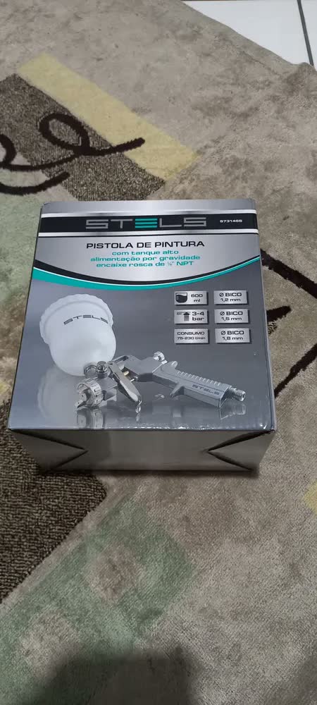 foto de Pistola Pintura Gravidade 600ml 3 Bicos 1.2 1.5 1.8mm Profissional The Black Tools