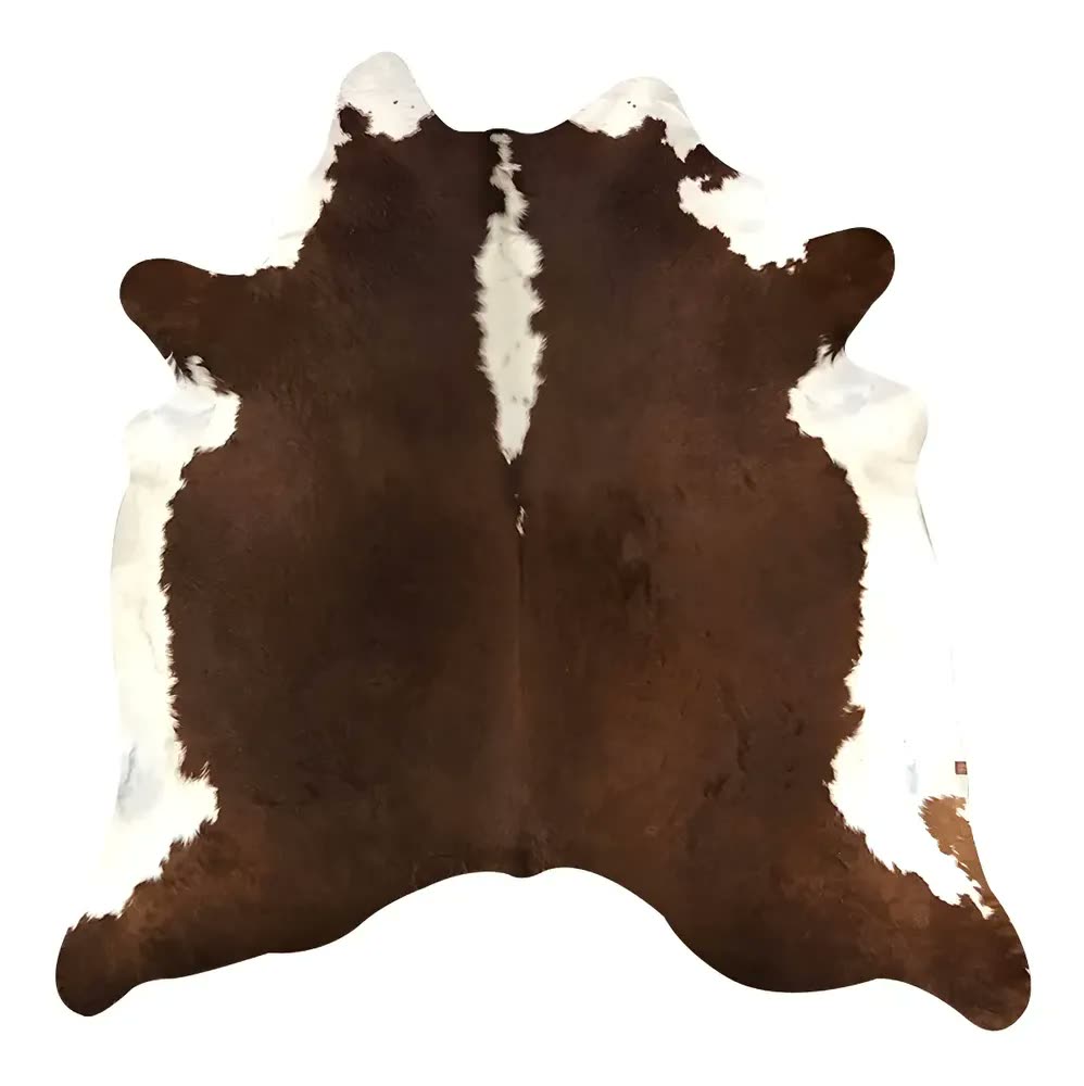 Tapete Couro Bovino 1,90x2,20 Antiderrapante Marrom Nórdico Premium