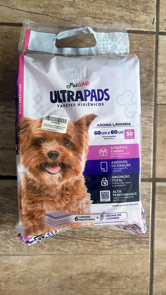 foto de Tapete Higienico para Cães Ultra Pads Lavanda 60x60 30 Un Petlike