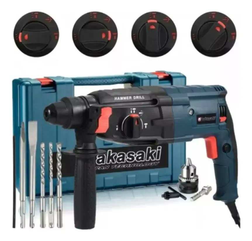 Martelete Rotativo Furadeira De Impacto 1200w Cor Azul-aço Frequência 50/60hz