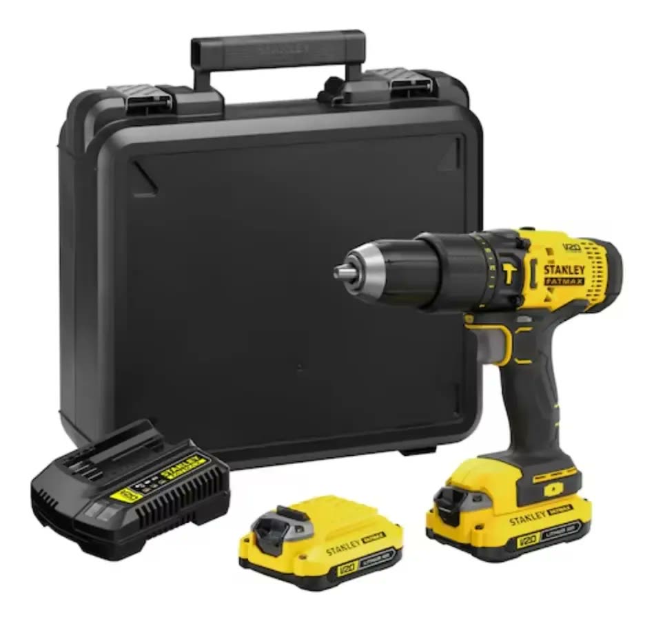 Parafusadeira e Furadeira de Impacto 13mm 20V STANLEY SCD711D2K Com 2 Baterias, Carregador e Maleta