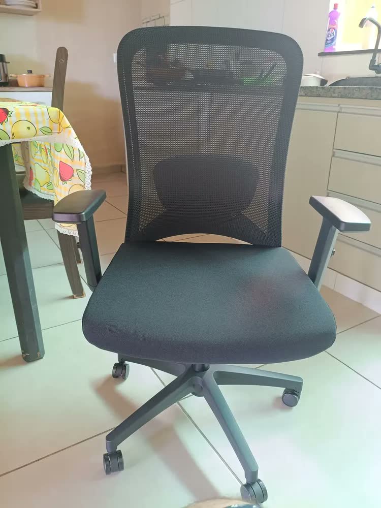 foto de Cadeira De Escritório Ergonômica Efa Marquesa Preta Cor Preto Material do estofamento Mesh