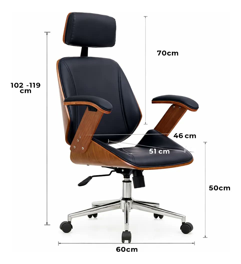 Cadeira Presidente Executiva Couro Ergonômica Escritório