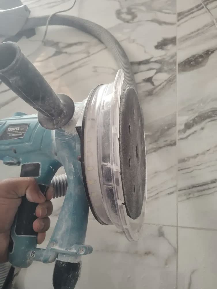 foto de Lixadeira de Parede Profissional Tssaper 850W com LED para Massa Corrida e Drywall