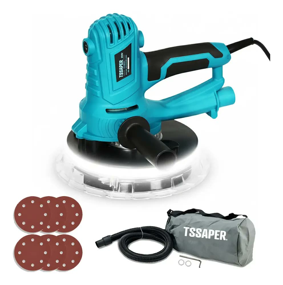 foto de Lixadeira de Parede Profissional Tssaper 850W com LED para Massa Corrida e Drywall