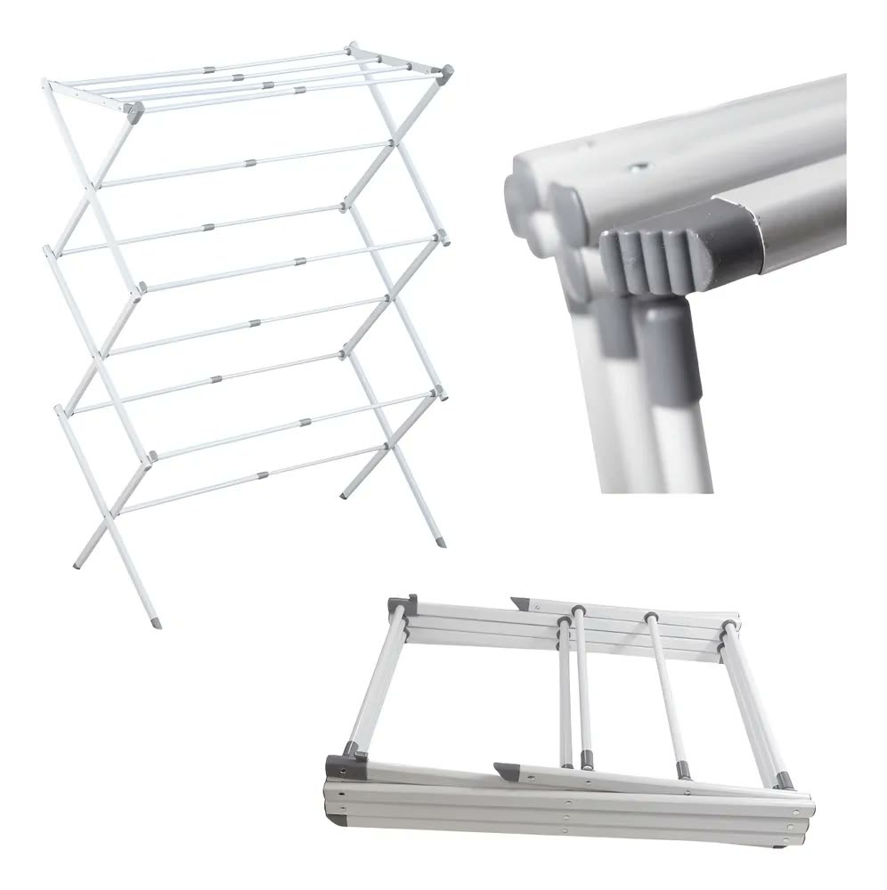 Varal Vertical Chão Retrátil Dobrável Powermaid Apartamento Branco