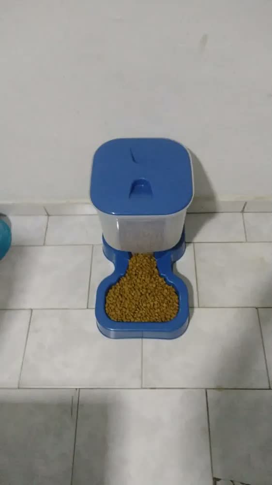 foto de Kit Bebedouro Comedouro Automático Pet Grande Azul 10L Antiengasgo 4kg Ração