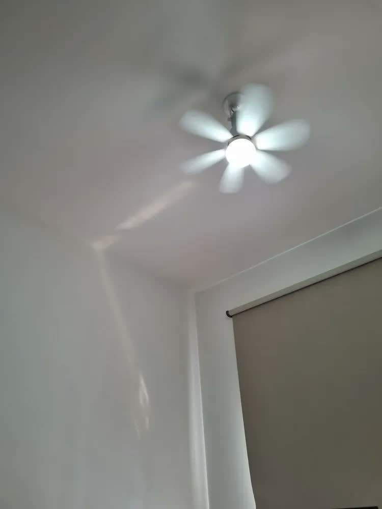 foto de Ventilador Teto Hw Com Luz Integrada Silencioso Branco portatil