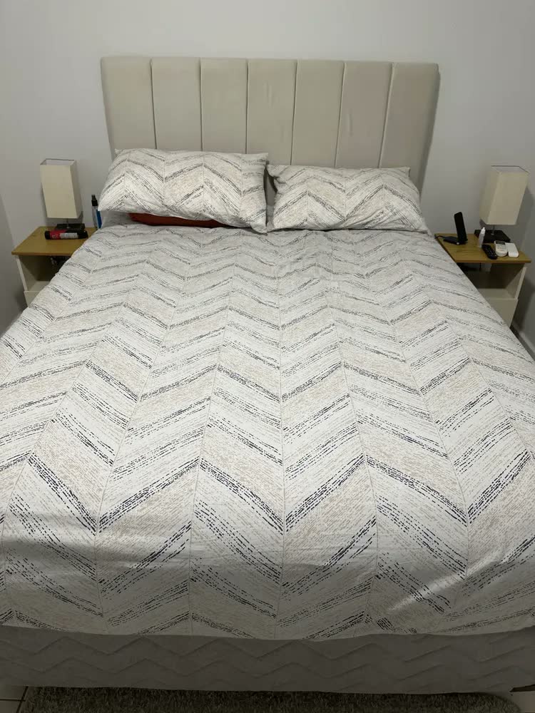 foto de Jogo De Cama Queen Fred 100% Algodão 4 Peças Cinza Karsten