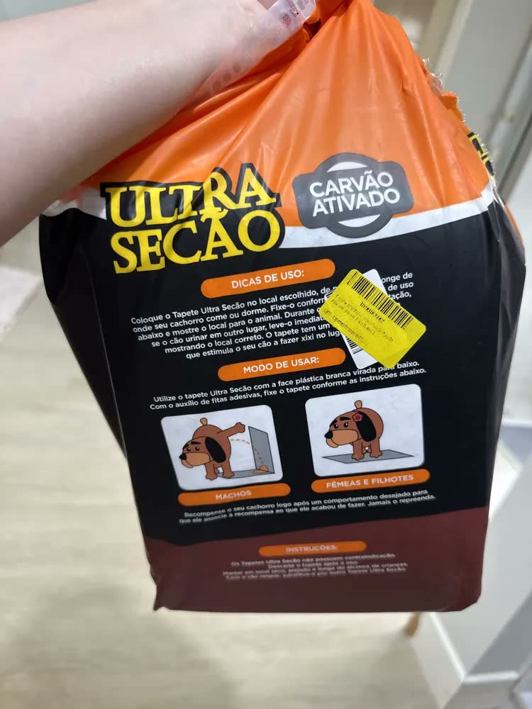 foto de Tapete Higiênico Great Pets Carvão Ativado 80x60cm 30un Absorvente