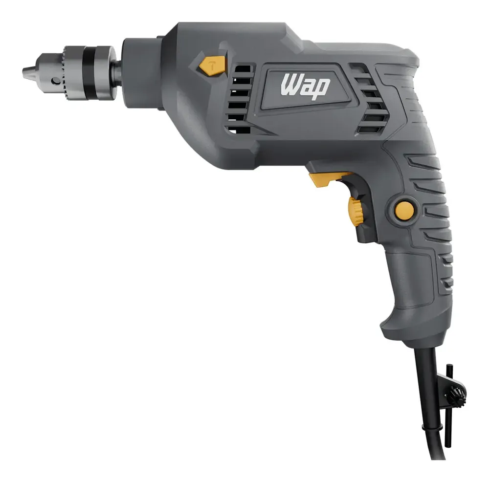 foto de Parafusadeira e Furadeira de Impacto WAP WF 700FE Mandril de 3/8'' 700W Cinza e Amarela