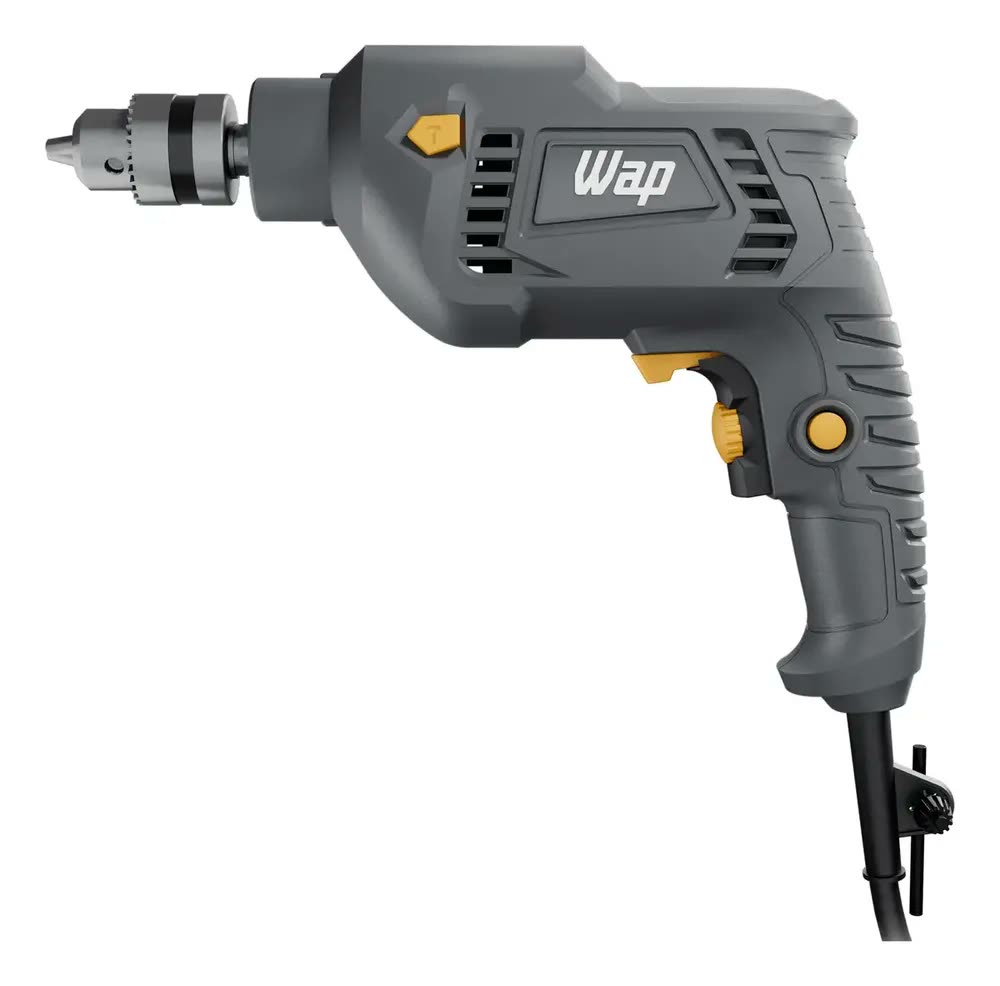 Parafusadeira e Furadeira de Impacto WAP WF 700FE Mandril de 3/8'' 700W Cinza e Amarela