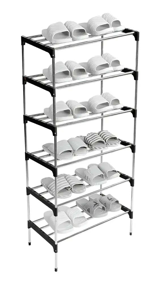 foto de Sapateira Vertical Luxo Inox 6 Prateleiras Organizador 18 Pares