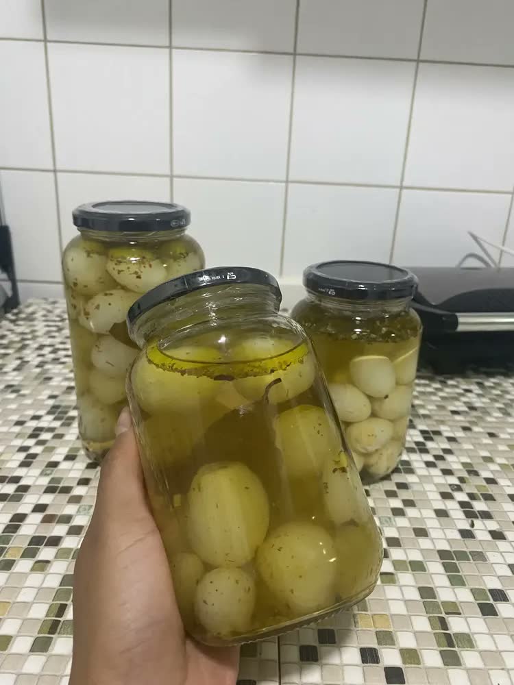 foto de Kit 6 Potes Vidro Conserva 600ml P/ Palmito + Tampa E Lacre