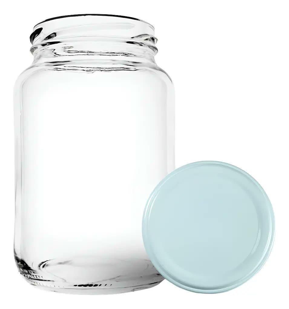 Kit 6 Potes Vidro Conserva 600ml P/ Palmito + Tampa E Lacre