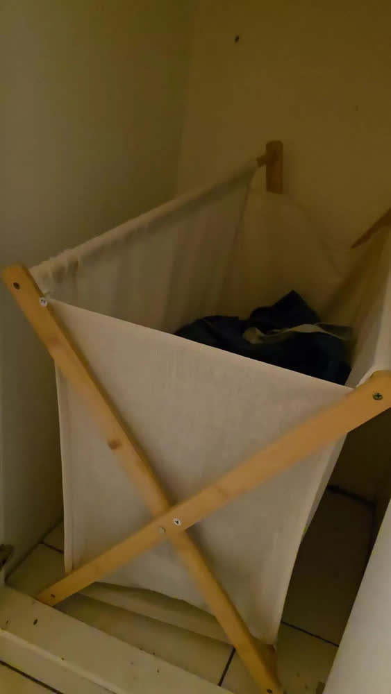 foto de Cesto De Pano Dobrável Organizador Multiuso Para Roupa Suja Cor Bege