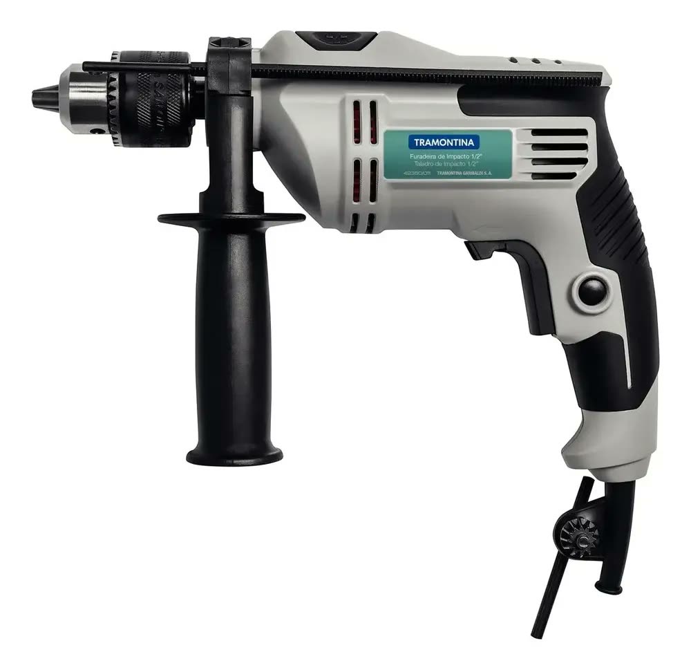 Furadeira De Impacto 500w 1/2 Verso/reverso Tramontina Cor Cinza Frequência 1