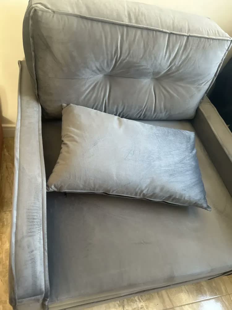 foto de Poltrona Alen Suede Dobrável Para Sala De Estar 2 Em 1 Cama