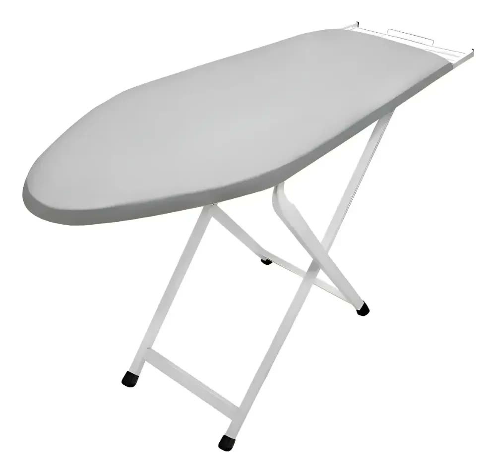 Tabua De Passar Roupa Grande Mesa Extra Passadeira Dobrável Cor Prata Metalizado Liso