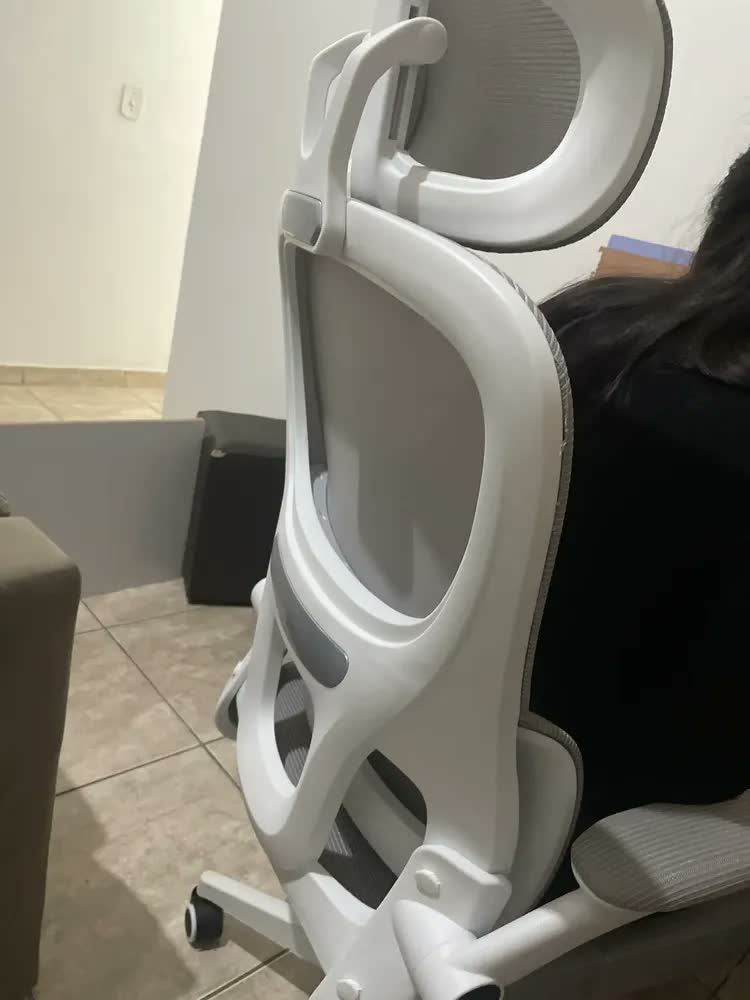 foto de Cadeira Escritório Ergonômica Genebra G500 Luvinco Cor Cinza Com Suporte Lombar Estofado Mesh
