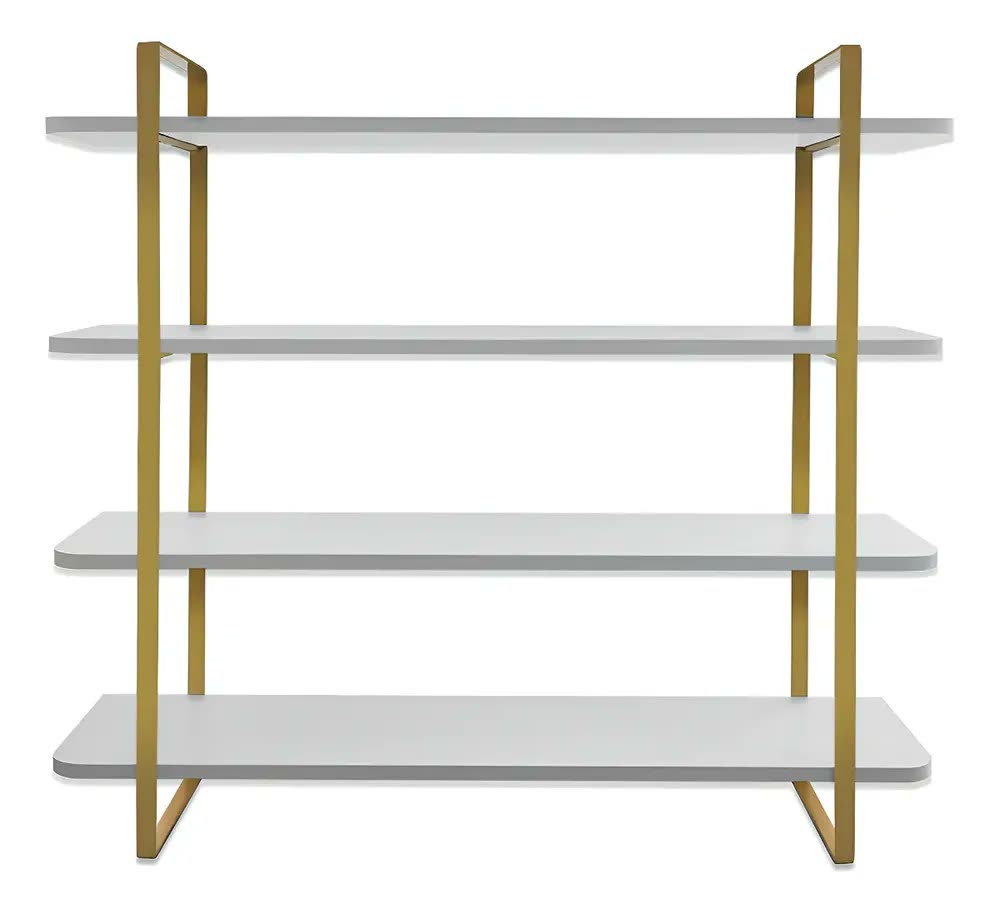 Prateleira Multiuso Arnad Design Industrial Cor Dourado/branco