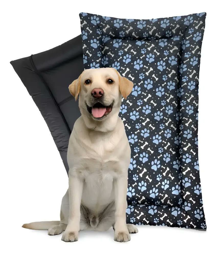 Colchão Cachorro Grande Pet Impermeável 100x70 Cor Marinho Azul