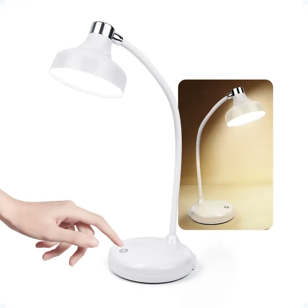Luminária De Mesa Abajur Quarto Articulável Led Touch Escritório Leitura Recarregável Shopthis