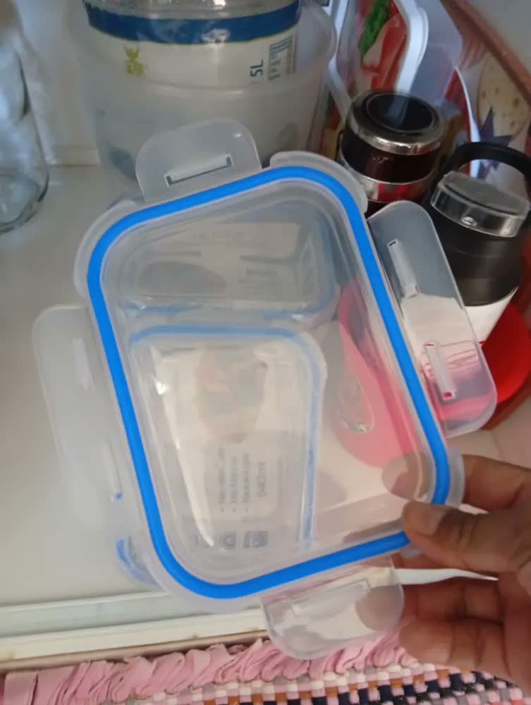 foto de Conjunto 10 Potes 640ml Vidro Hermético 4 Travas Marmita Universo Mix