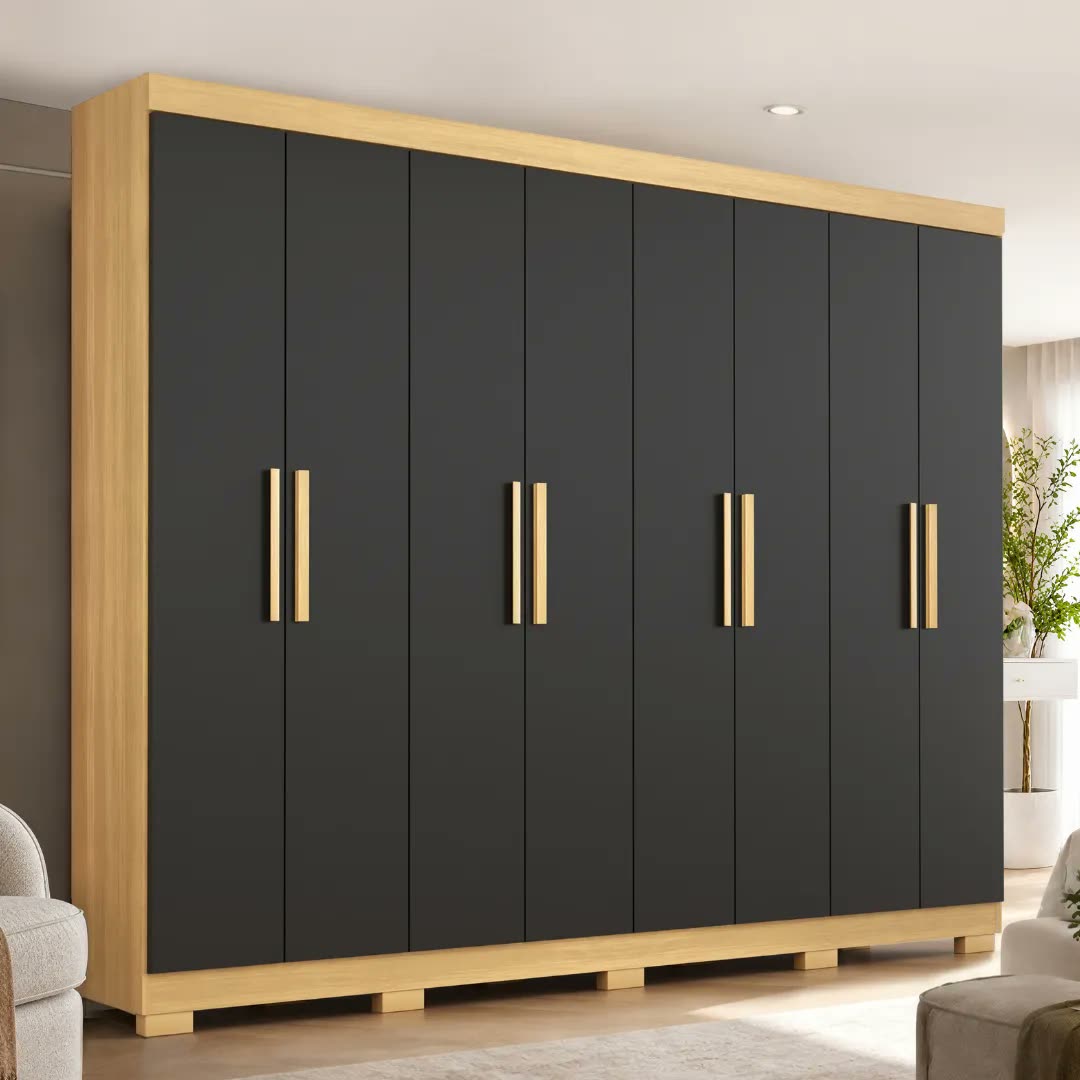 Guarda Roupa Casal 8 Portas 4 Gavetas Lisboa Com Pés