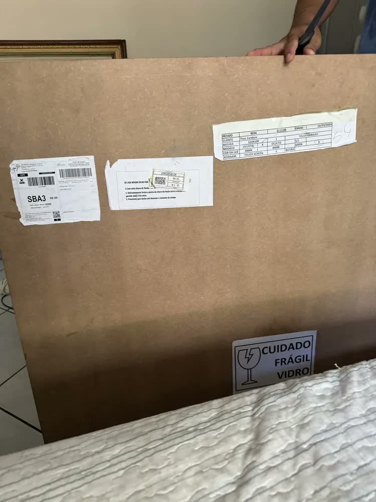foto de Espelho Com Luz De Led 120x70 Camarin Salão De Beleza Moldura Sem Moldura