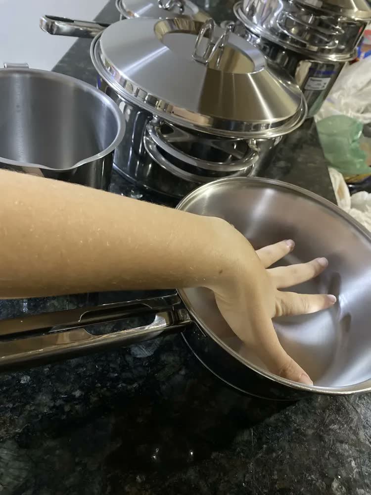 foto de Jogo Panelas Tramontina Solar Inox 6pç Indução Fundo Triplo Aço Inox