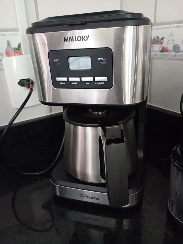 foto de Cafeteira Elétrica Mallory Easy Coffee – Programável, Jarra Inox, 32 Xícaras, Filtro Reutilizável