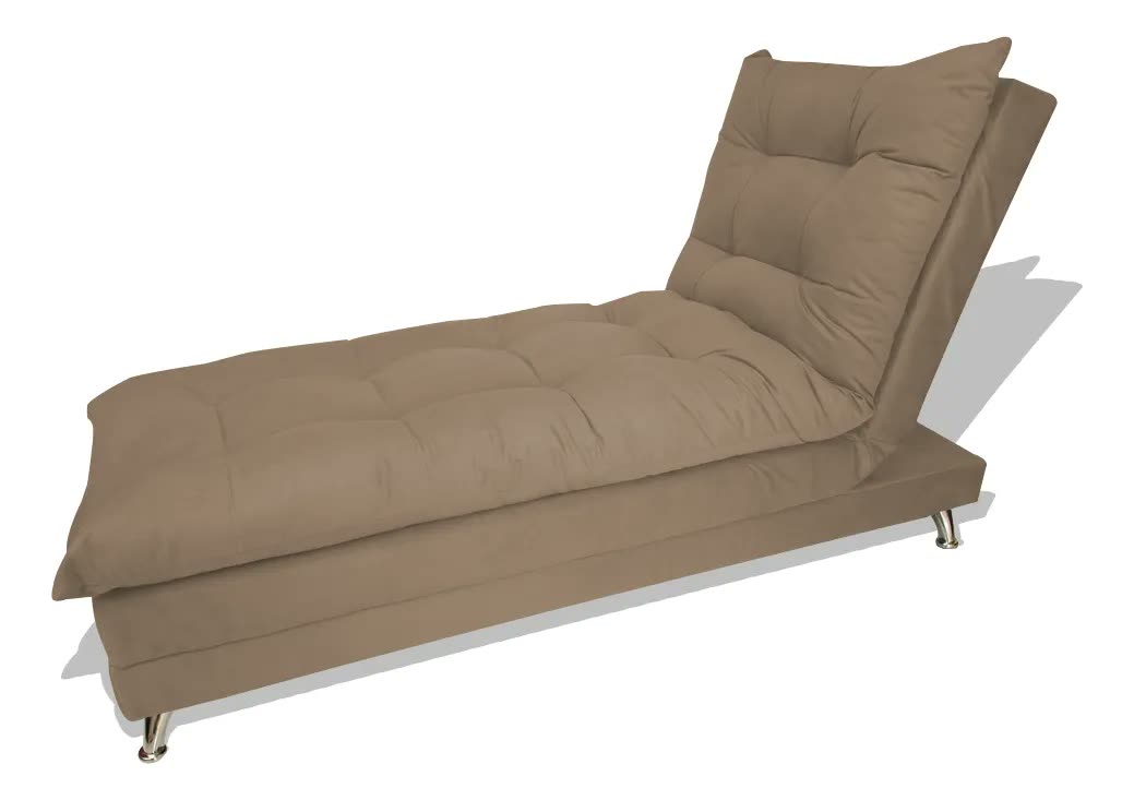 Sofa Cama Chaise Bicama Reclinavel Sala Suede Marinho