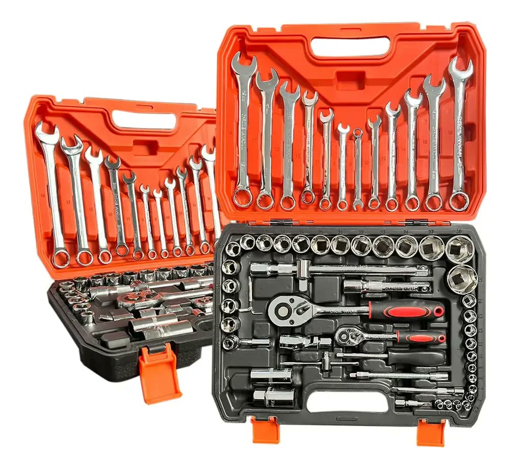 Jogo Soquete Chave Combinada Catraca 61 Pcs C/ Maleta Cor Sortido