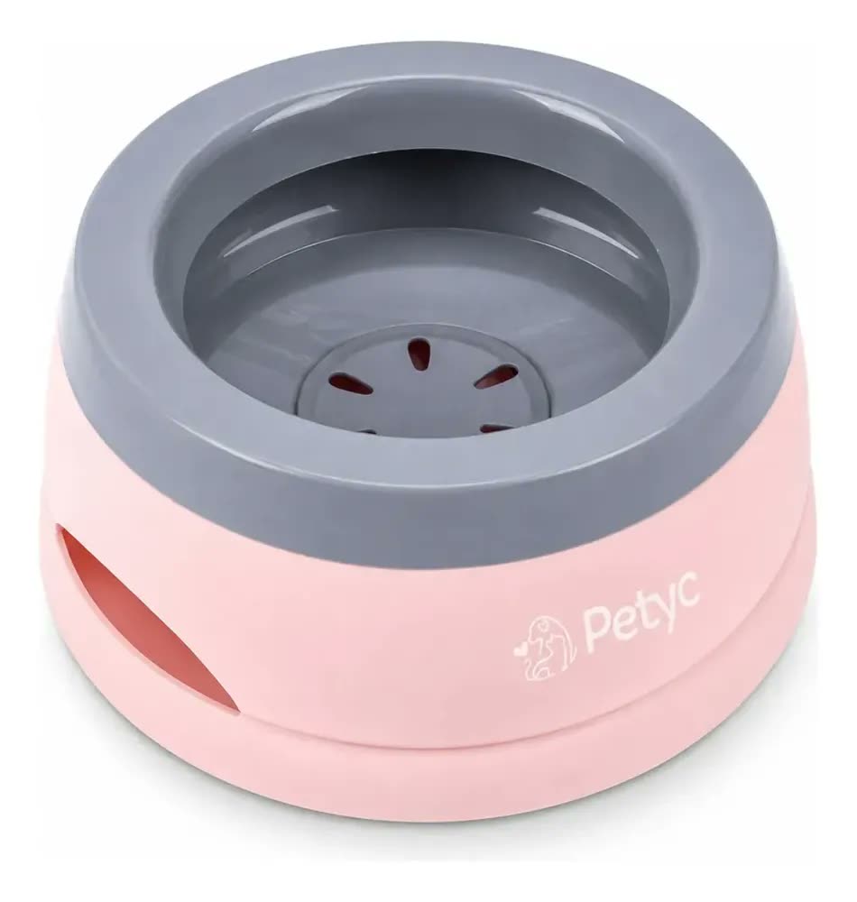 Bebedouro PETYC Automático 750mL para Cães e Gatos de Pelo Longo Antirrespingo Rosa