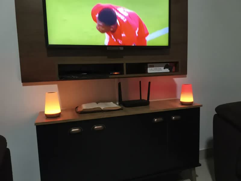 foto de Luminária Led Rgb Toque Controle Remoto Recarga Usb C/ Timer
