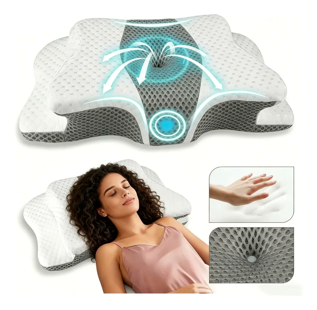 Travesseiro Cervical Ortopedico  Anti Ronco Ergonômico Nasa