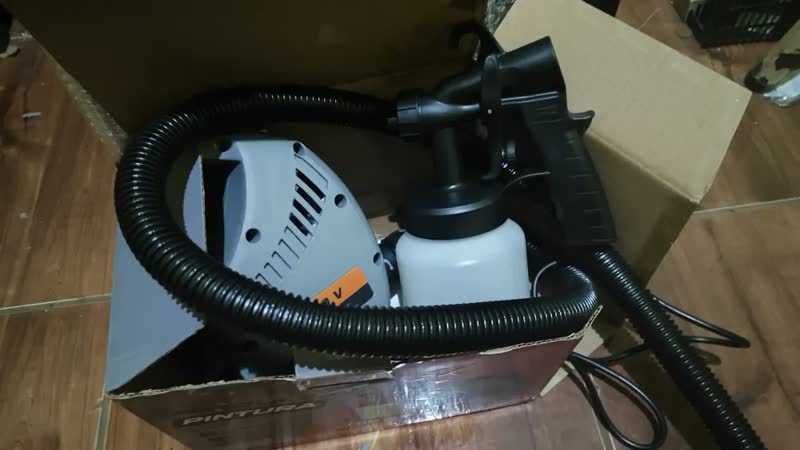 foto de Pistola De Pintura Elétrica 650W HVLP 800ml Com Mangueira E Alça Pró Euro Pulverizador Profissional 3 Tipos De Jato Para Madeira Metal Parede Automotivo