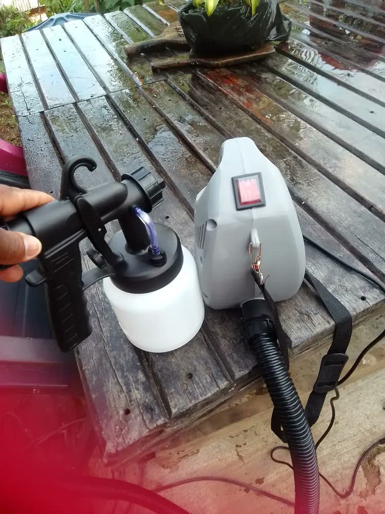 foto de Pistola De Pintura Elétrica 650W HVLP 800ml Com Mangueira E Alça Pró Euro Pulverizador Profissional 3 Tipos De Jato Para Madeira Metal Parede Automotivo