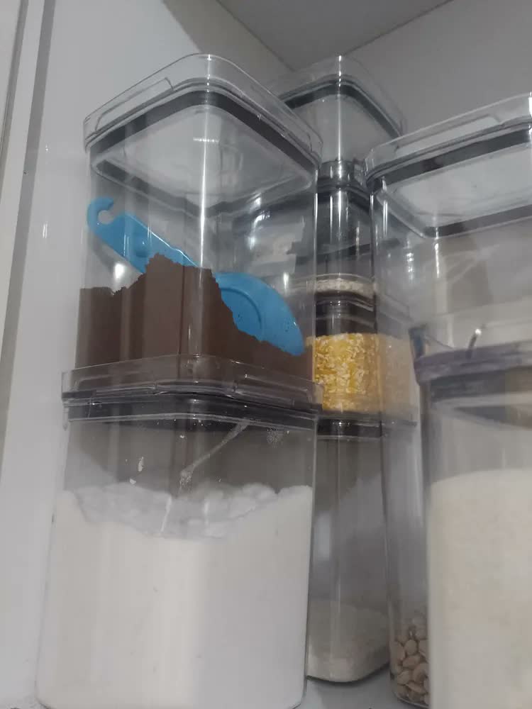 foto de Kit 6 Potes Herméticos Quadrados (4 De 1l E 2 De 2,2l)
