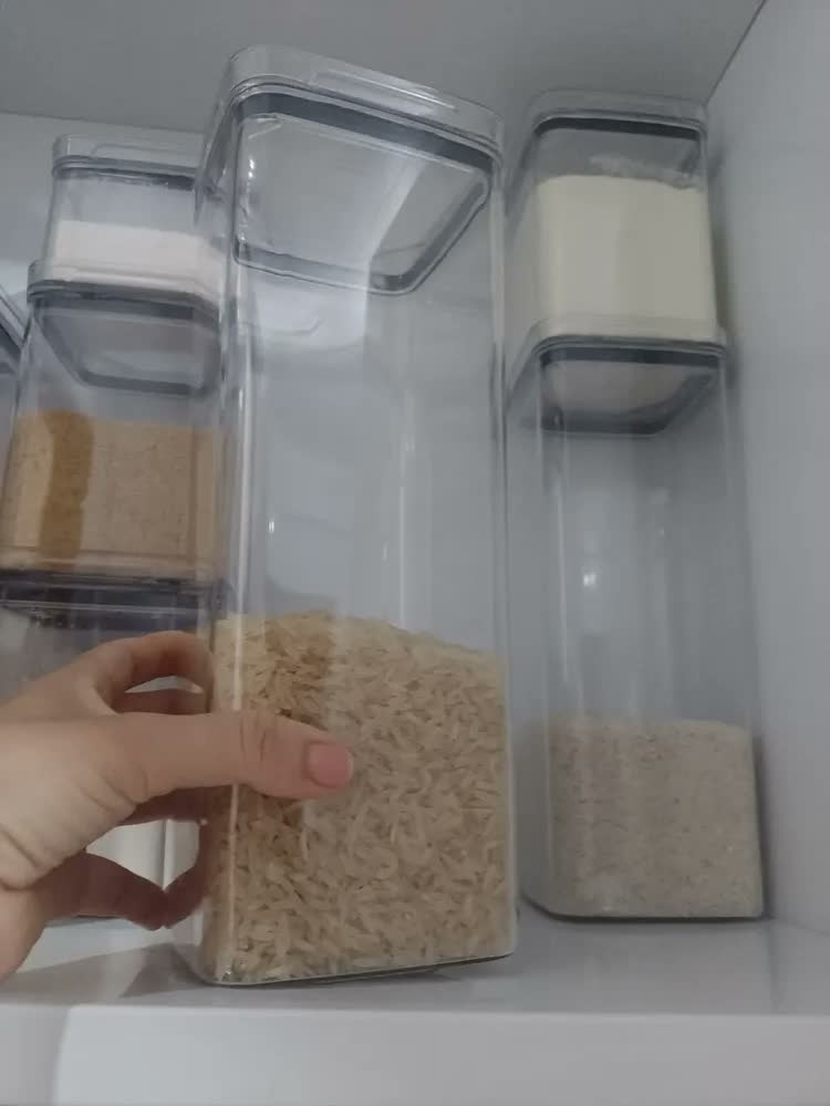 foto de Kit 6 Potes Herméticos Quadrados (4 De 1l E 2 De 2,2l)