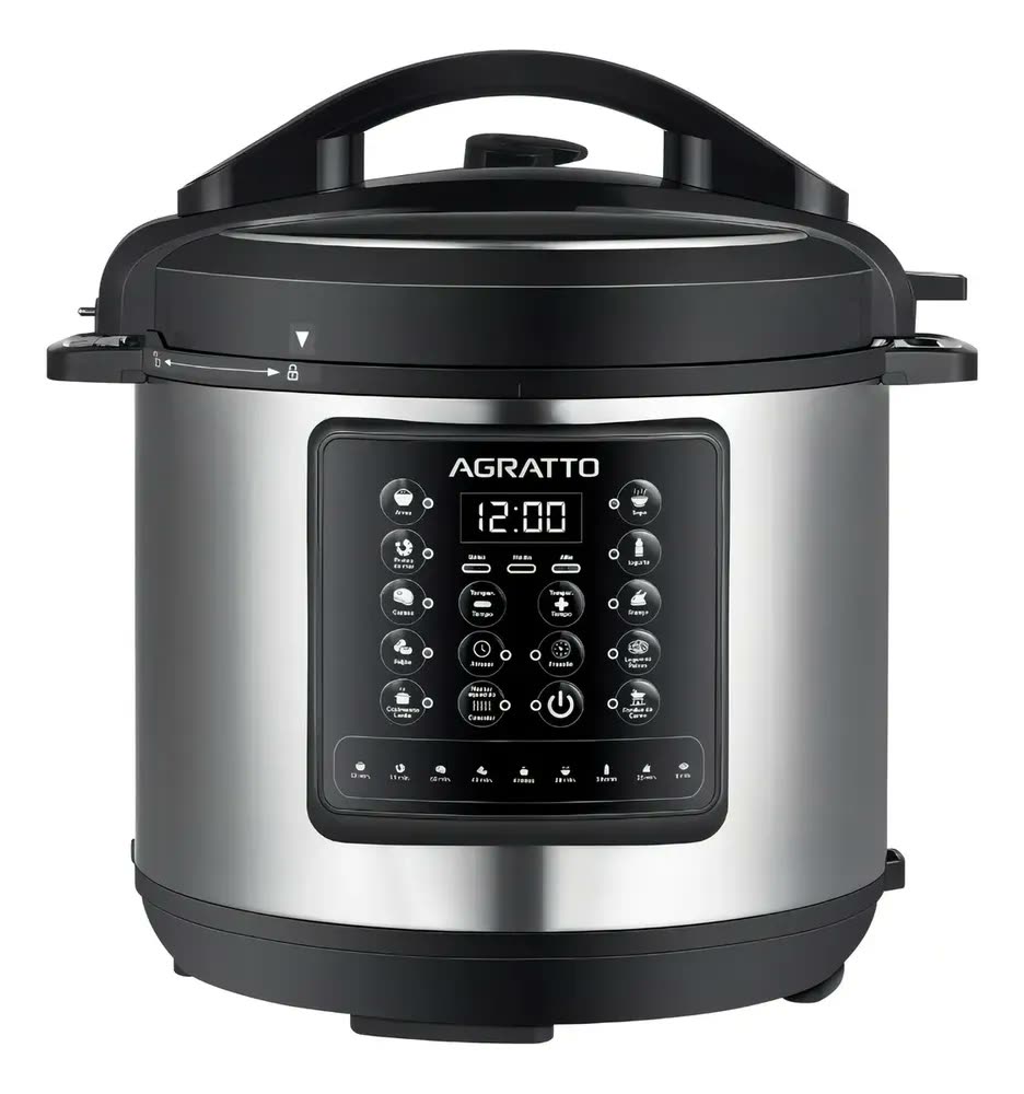 Panela Pressão Elétrica 6 Litros Multifunções Painel Digital Antiaderente Agratto Appd01i-01