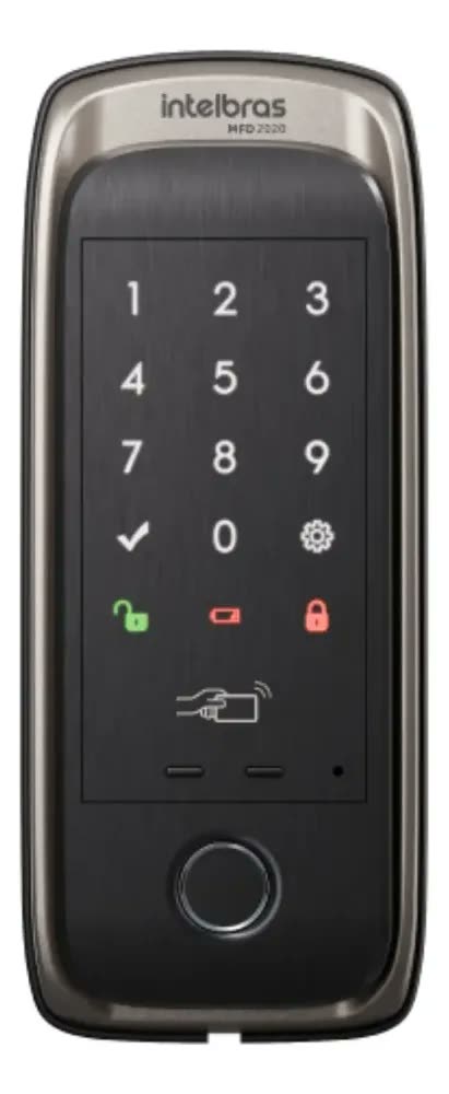 Fechadura Smart De Sobrepor C/ Biometria Mfd 2020 Intelbras Cor Champanhe