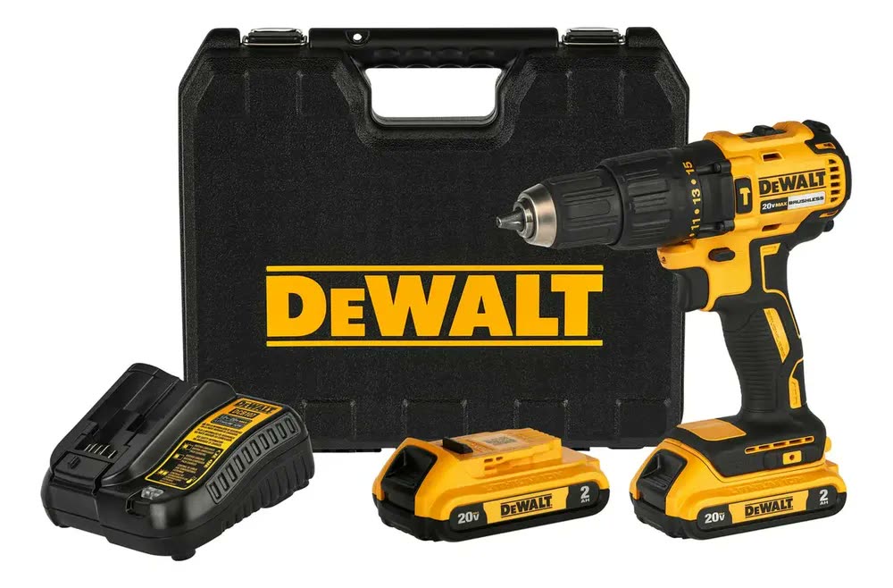 foto de Chave de fenda Dewalt DCD7781d2 Furadeira + Carregador + 2 Bat 2a Cor Amarelo Frequência 50hz