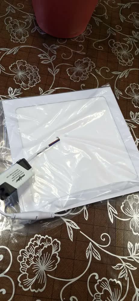 foto de Kit 2 Luminaria Painel Plafon Led Embutir Quadrada 18w 22x22 Estrutura 3000k - Branco Quente